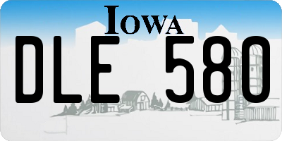 IA license plate DLE580