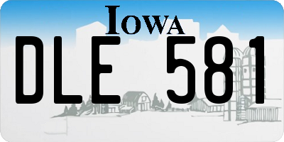 IA license plate DLE581