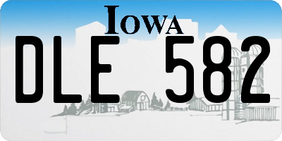 IA license plate DLE582