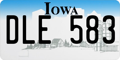 IA license plate DLE583