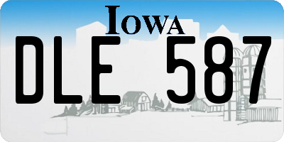 IA license plate DLE587