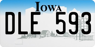 IA license plate DLE593