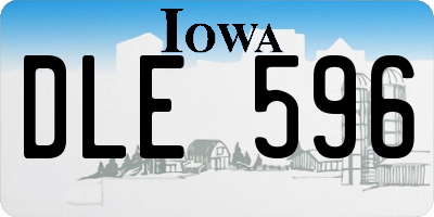 IA license plate DLE596