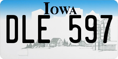 IA license plate DLE597