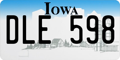 IA license plate DLE598