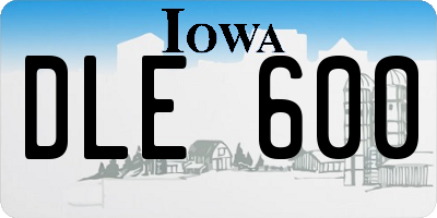 IA license plate DLE600