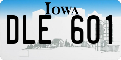 IA license plate DLE601