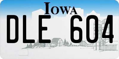 IA license plate DLE604