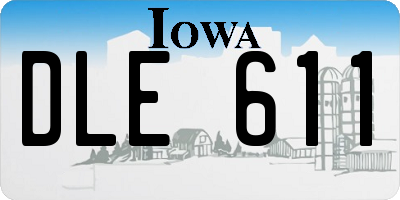 IA license plate DLE611