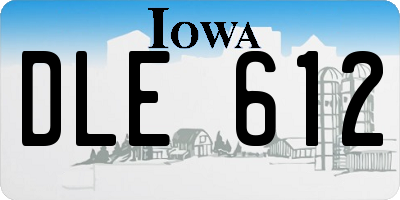 IA license plate DLE612