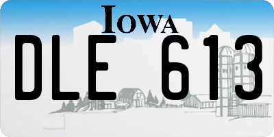 IA license plate DLE613