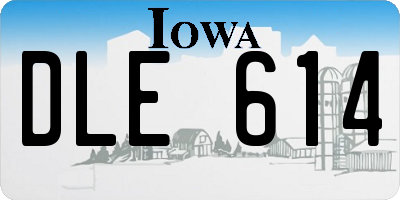 IA license plate DLE614