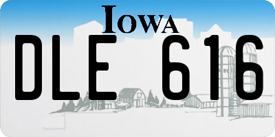 IA license plate DLE616