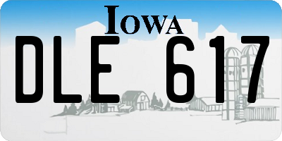 IA license plate DLE617