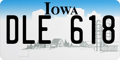IA license plate DLE618
