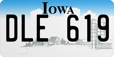 IA license plate DLE619