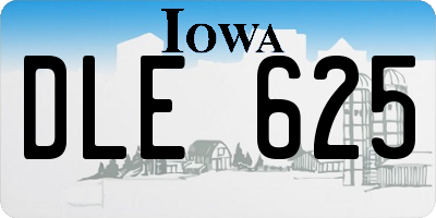IA license plate DLE625