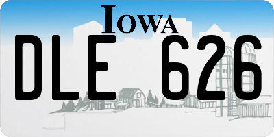 IA license plate DLE626