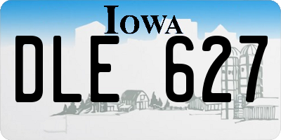 IA license plate DLE627