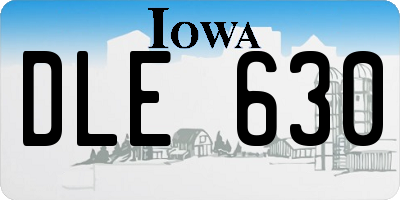 IA license plate DLE630