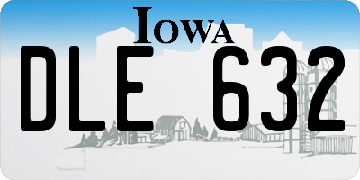 IA license plate DLE632