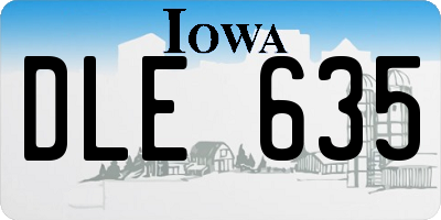 IA license plate DLE635