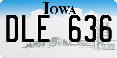 IA license plate DLE636
