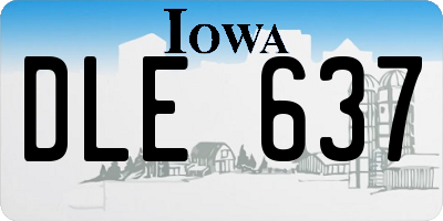 IA license plate DLE637