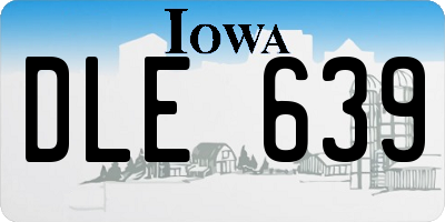 IA license plate DLE639