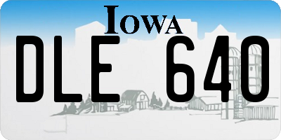 IA license plate DLE640