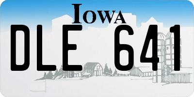 IA license plate DLE641