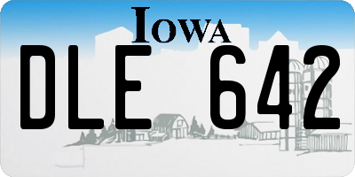 IA license plate DLE642