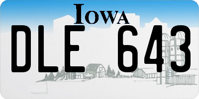 IA license plate DLE643