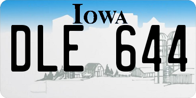 IA license plate DLE644