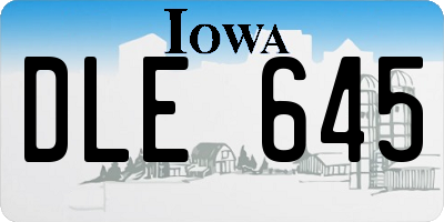 IA license plate DLE645