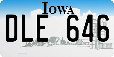 IA license plate DLE646