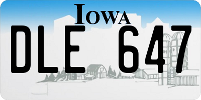IA license plate DLE647