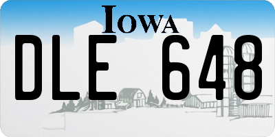 IA license plate DLE648