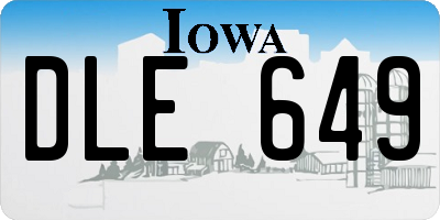IA license plate DLE649