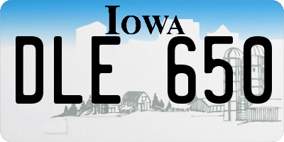IA license plate DLE650