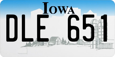 IA license plate DLE651