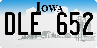 IA license plate DLE652