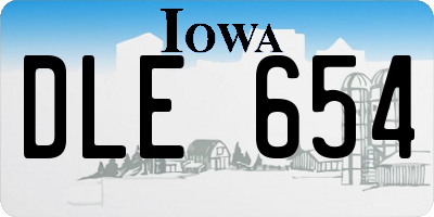 IA license plate DLE654