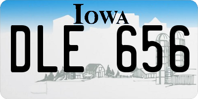 IA license plate DLE656