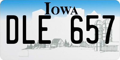 IA license plate DLE657