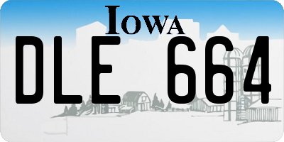 IA license plate DLE664