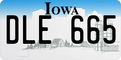 IA license plate DLE665