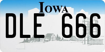 IA license plate DLE666
