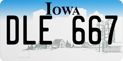 IA license plate DLE667