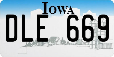 IA license plate DLE669